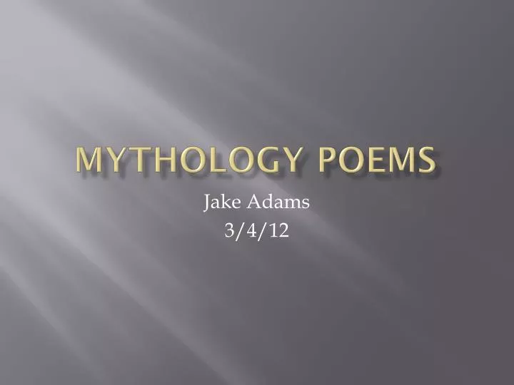 mythology poems