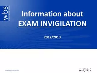 Information about EXAM INVIGILATION 2012/2013