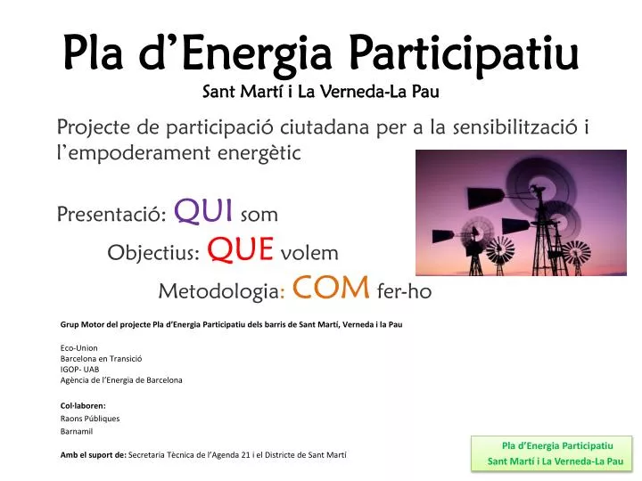 pla d energia participatiu sant mart i la verneda la pau