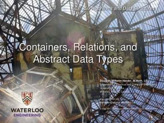 Containers, Relations, and Abstract Data Types