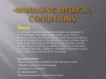 Managing medical conditions