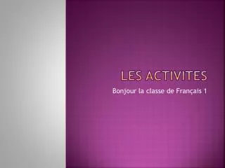 les activites