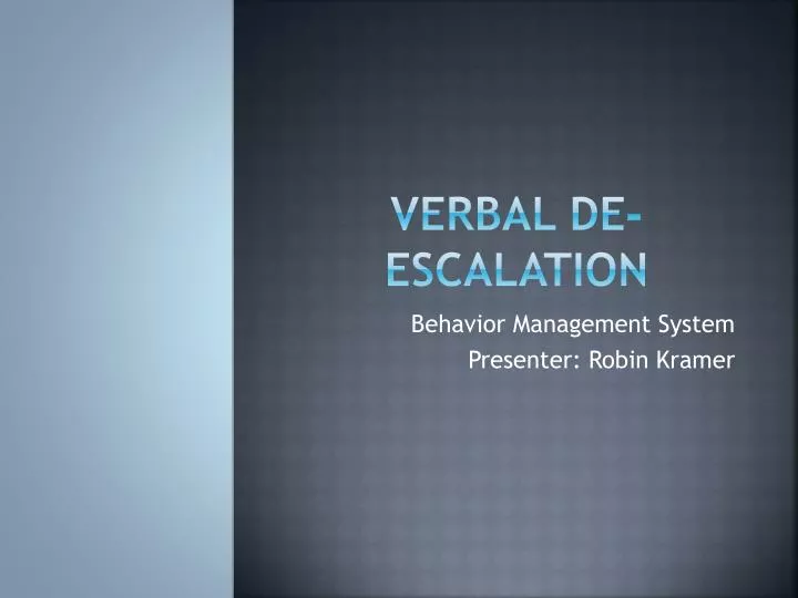 verbal de escalation