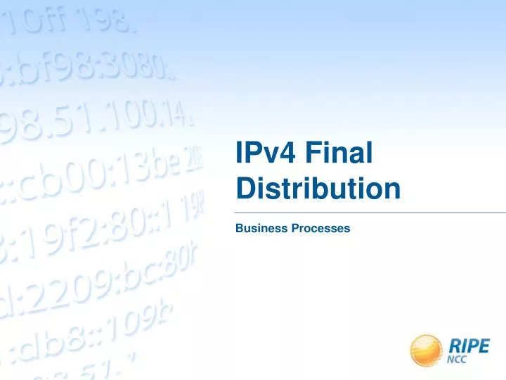 ipv4 final distribution