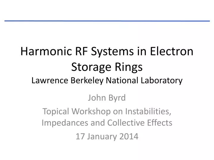 harmonic rf systems in electron storage rings lawrence berkeley national laboratory