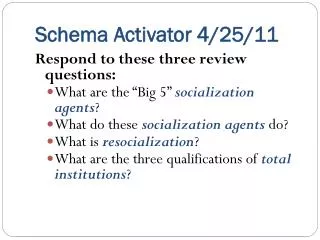 Schema Activator 4/25/11