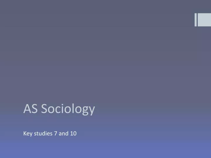 as sociology