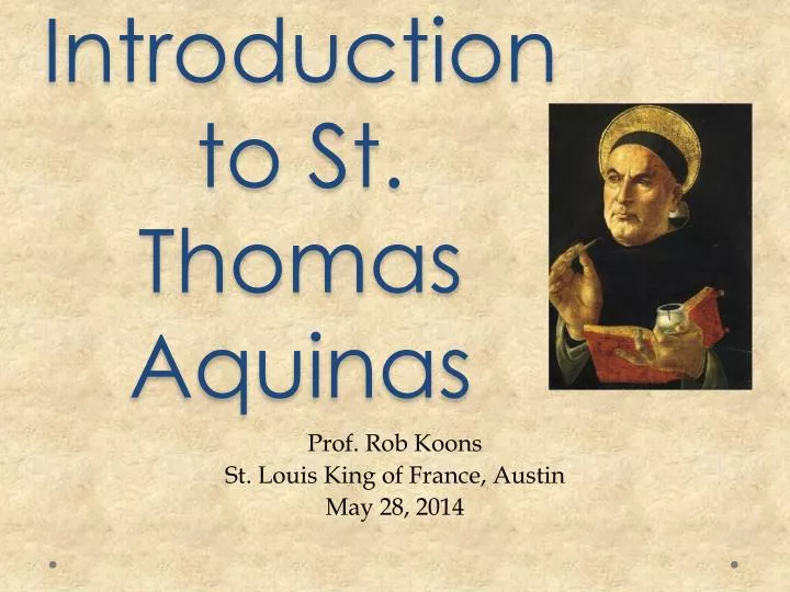 an introduction to st thomas aquinas