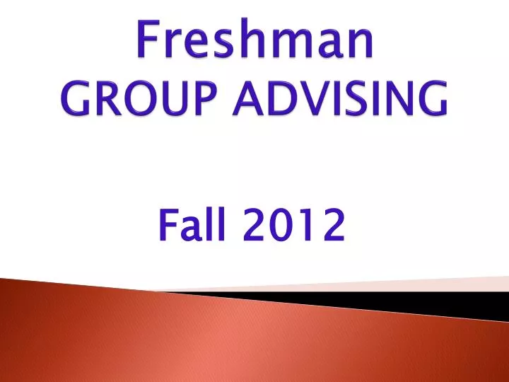 freshman group advising