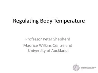 Regulating Body Temperature