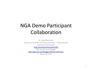 NGA Demo Participant Collaboration