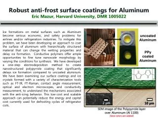 Robust anti-frost surface coatings for Aluminum Eric Mazur, Harvard University, DMR 1005022