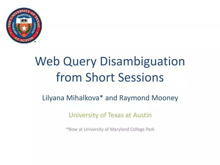 web query disambiguation from short sessions