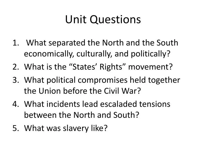 unit questions