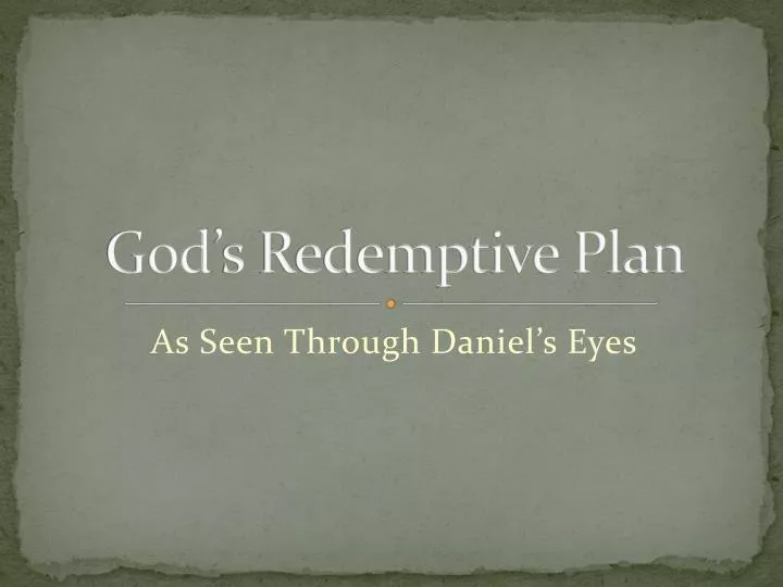 god s redemptive plan
