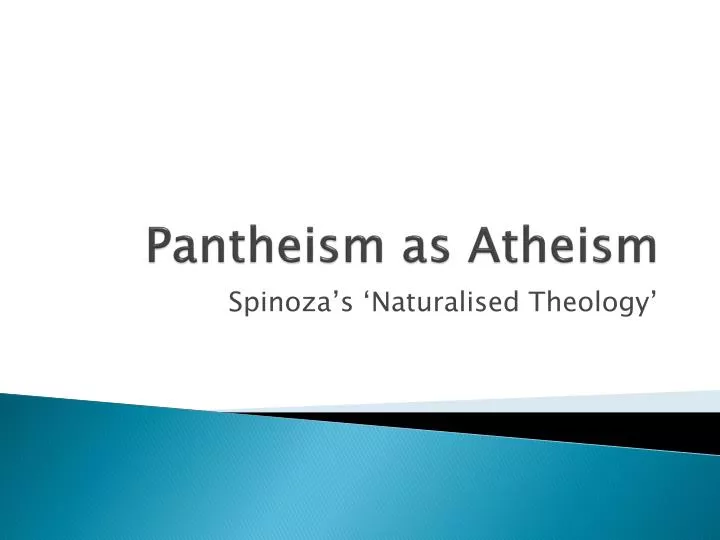 pantheism as atheism