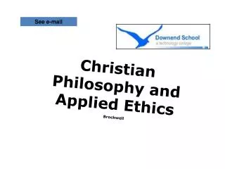 Christian Philosophy and Applied Ethics Brockwell