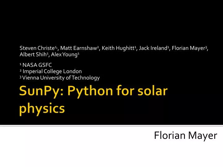 sunpy python for solar physics