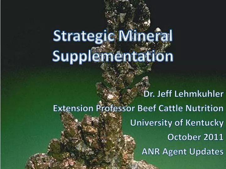 strategic mineral supplementation