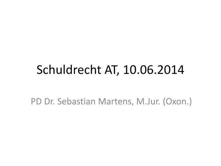 schuldrecht at 10 06 2014