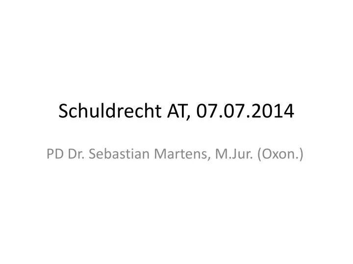 schuldrecht at 07 07 2014