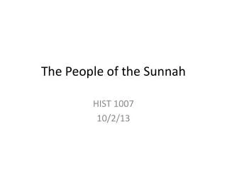The People of the Sunnah
