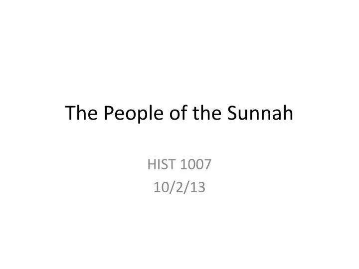 the people of the sunnah