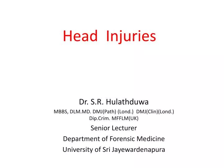 PPT - Head Injuries PowerPoint Presentation, free download - ID:2194362