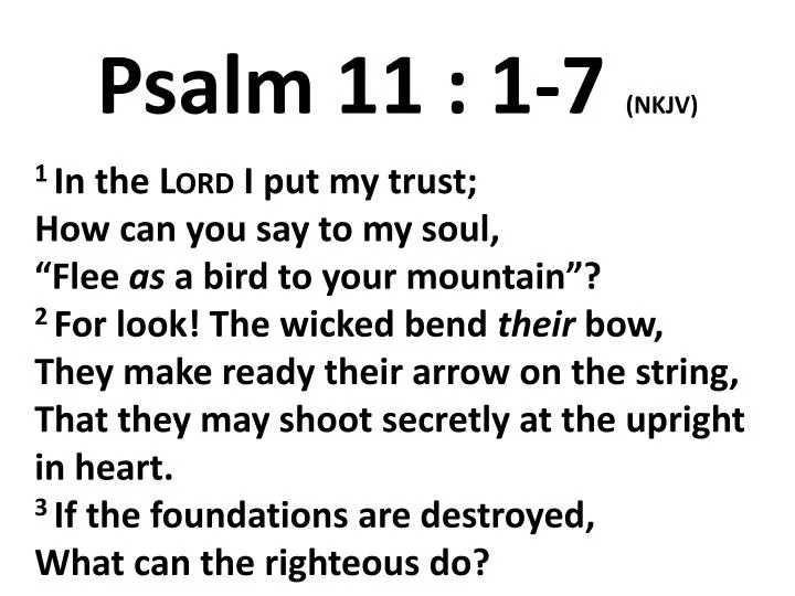 psalm 11 1 7 nkjv
