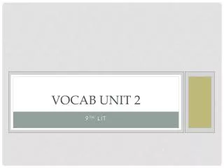 Vocab Unit 2