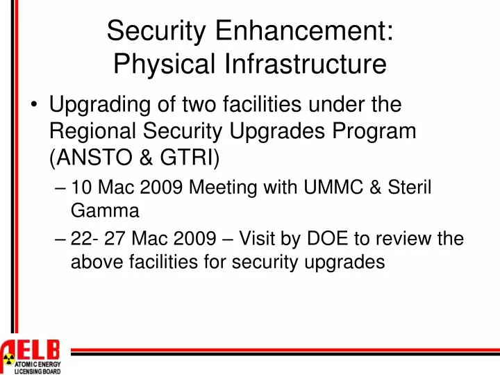 security enhancement physical infrastructure