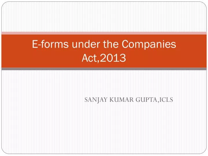 e forms under the companies act 2013
