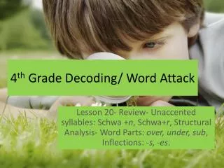 4 th Grade Decoding/ Word Attack