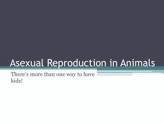 Asexual Reproduction in Animals
