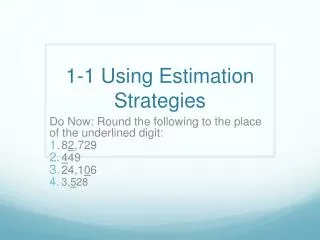 1-1 Using Estimation Strategies