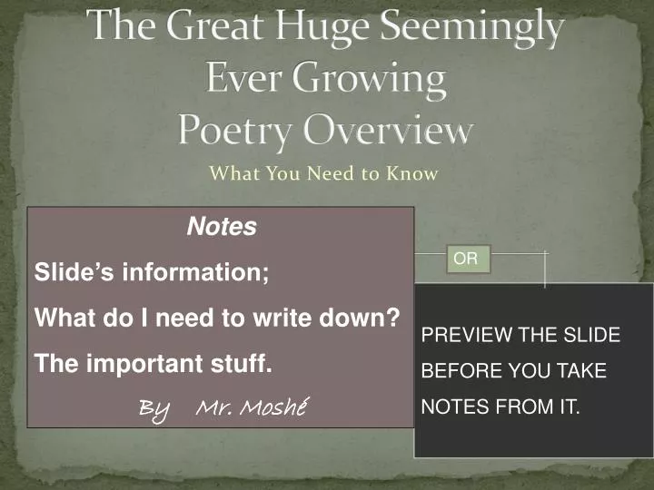 the great huge seemingly ever growing poetry overview