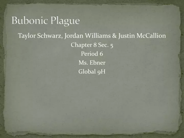 bubonic plague