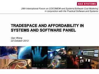 Tradespace and Affordability in Systems and Software Panel