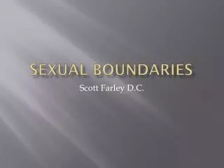 Sexual boundaries