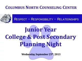 Junior Year College &amp; Post Secondary Planning Night