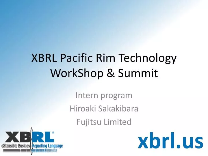 xbrl pacific rim technology workshop summit
