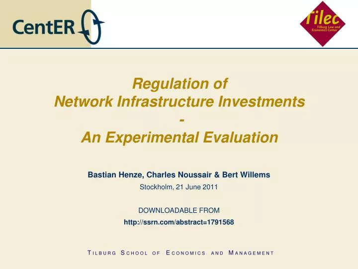 regulation of network infrastructure investments an experimental evaluation
