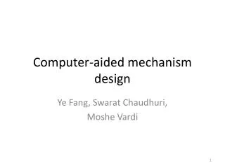 Computer-aided mechanism design