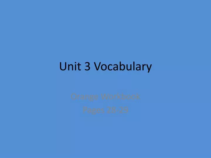 unit 3 vocabulary