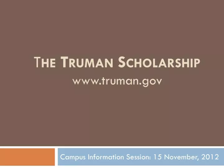 t he truman scholarship www truman gov