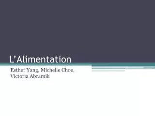 l alimentation