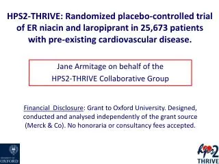 Jane Armitage on behalf of the HPS2-THRIVE Collaborative Group