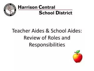 Teacher Aides &amp; School Aides: Review of Roles and Responsibilities