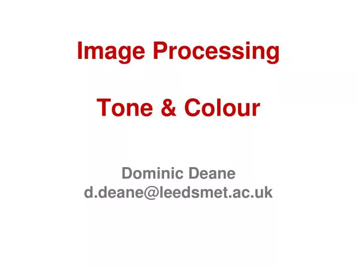 image processing tone colour