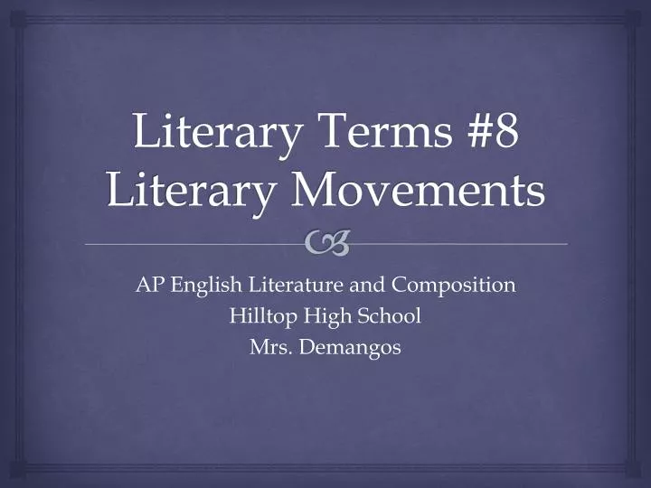 literary terms 8 literary movements